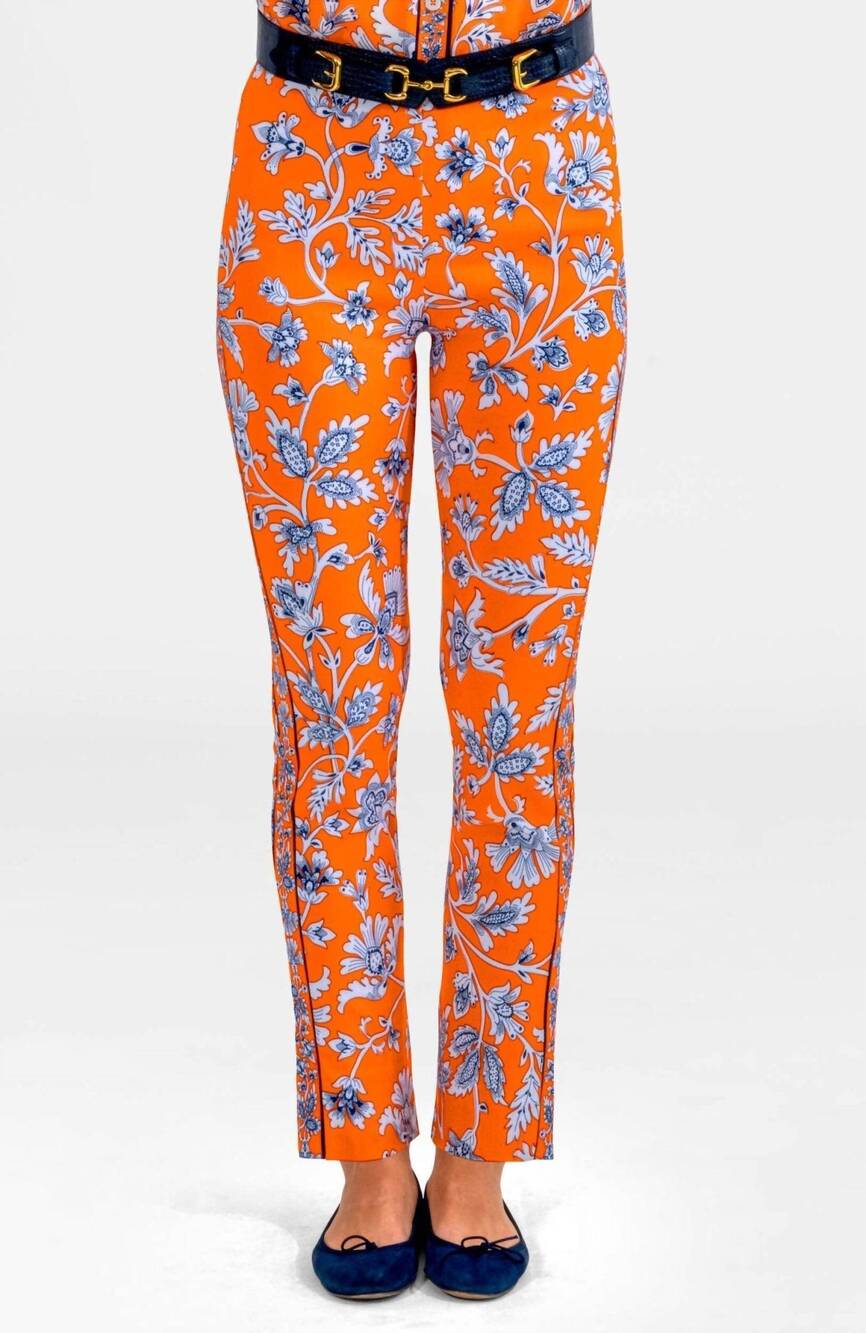 NEW GRETCHEN SCOTT gripless pull on pant in orange